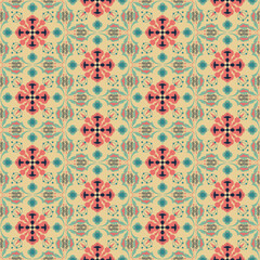 Floral Seamless Pattern Background Garden Nature Damask Aboriginal Ornament Art