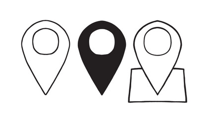 地図　位置情報　イラスト　セット