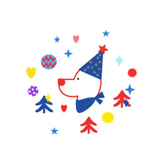 christmas dog christma trees cute dog star new year