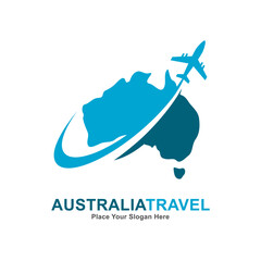 Australia travel logo vector template. Suitable for business, travelling, world map