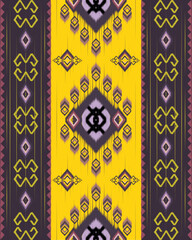 Ikat paisley. Geometric ethnic pattern oriental African American Pakistan,Asia,Aztec motif textile and bohemian.design for background, wallpaper,carpet print, fabric, batik,tile. Ikat pattern vector. 