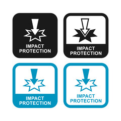 Impact protection logo badge set. Suitable for product label