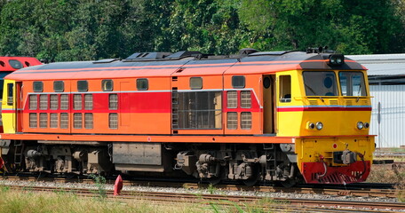 Obraz premium Diesel electric locomotive on a shunting line
