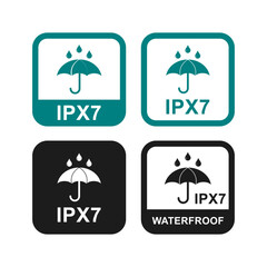 IPX7  umbrella protection set logo badge. Suitable for  information and product label