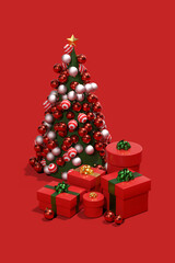 merry christmas happy new year 3d christmas object
