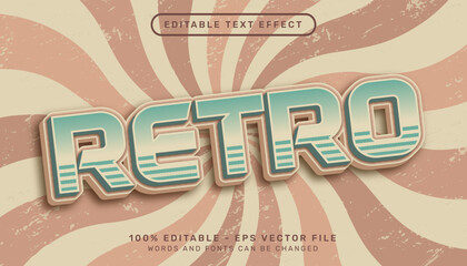 Fototapeta premium retro vintage color 3d text editable text effect 