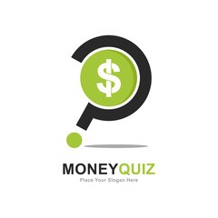 Money question logo vector template. Suitable for business, web, finance and question mark