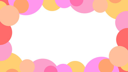 水玉の重なりデザインフレーム