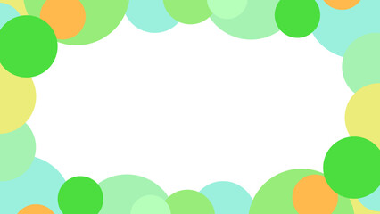 水玉の重なりデザインフレーム