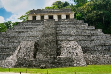 Fototapeta na wymiar Palenque city ,Chiapas .UNESCO Heritage site. Palenque is thought to have been populated from 226BC to around 799AD. The settlement flourished in the 7th Century under the rule of Lord Pakal.
