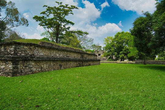 Palenque city ,Chiapas .UNESCO Heritage site. Palenque is thought to have been populated from 226BC to around 799AD. The settlement flourished in the 7th Century under the rule of Lord Pakal.