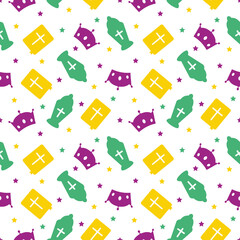 Happy Epiphany Day Seamless Pattern Design Christian Festival to Faith in Template Hand Drawn Cartoon Flat Illustration