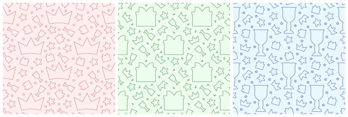 Set of Happy Epiphany Day Seamless Pattern Design Christian Festival to Faith in Template Hand Drawn Cartoon Flat Illustration