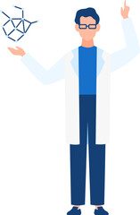 Scientist having idea. Man solving scientific problem