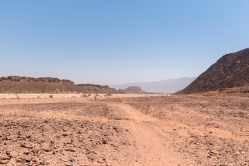 arava desert israel and mountain view