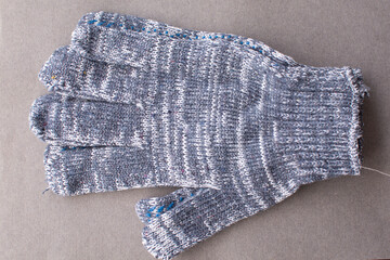 Reinforced knitted gloves, gel PVC coating. Gloves for construction.