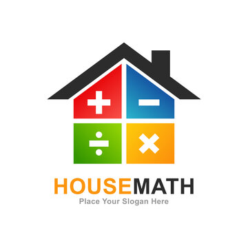 House math logo vector template. Suitable for business, web, art, education and math symbol