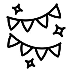 confetti line icon