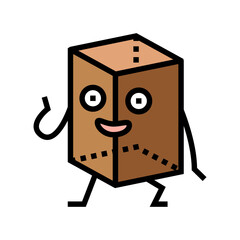 prism geometric shape character color icon vector. prism geometric shape character sign. isolated symbol illustration