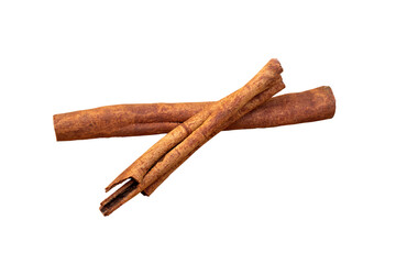 Cinnamon aromatic herbs isolated on white background.