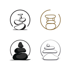 Balanced zen stone logo template