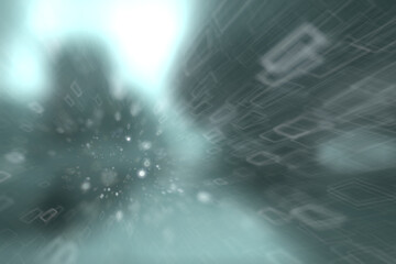 Fototapeta premium blurred snow / winter abstract background, snowflakes on abstract blurred glowing leaf background