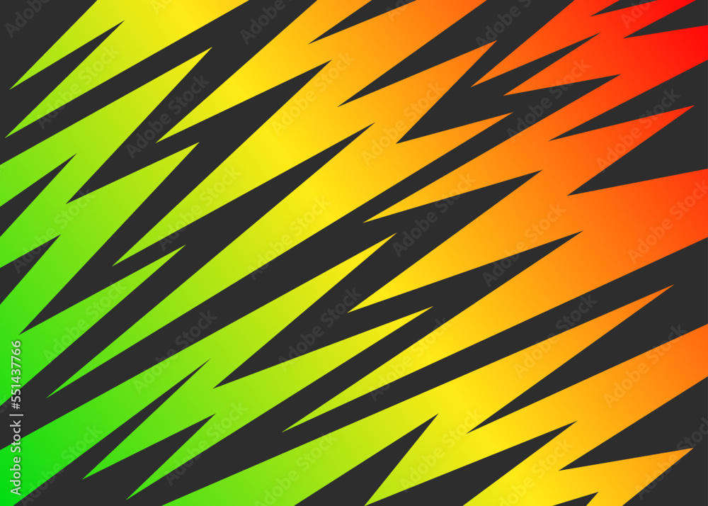 Aufkleber abstract background with gradient color sharp and zigzag pattern and with jamaican color theme
