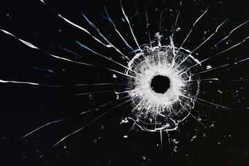 bullets holes broken glass background authentic realistic - obrazy, fototapety, plakaty