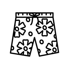 Shorts or trunks icon for leisure in beach during summer day