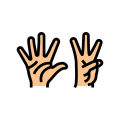 eight number hand gesture color icon vector. eight number hand gesture sign. isolated symbol illustration