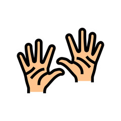 ten number hand gesture color icon vector. ten number hand gesture sign. isolated symbol illustration