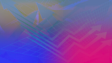 Abstract iridescent grunge texture arrow and grid background image.