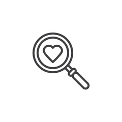 Love search line icon
