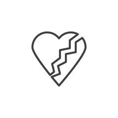 Broken heart line icon