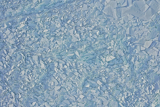 ice hummocks baikal top view texture, abstract background winter broken ice