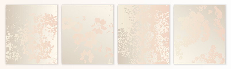 Elegant Pastel Floral Wedding Background Set. Light Flower Texture Collection