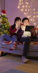 couple have xmas video chat