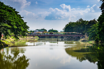 Kuang River during Loy Krathong Festival in Lamphun Province