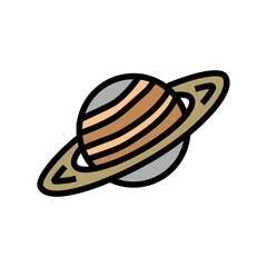 saturn planet color icon vector. saturn planet sign. isolated symbol illustration