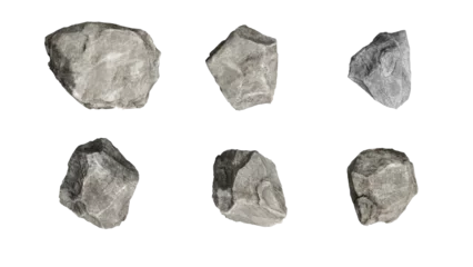 Fotobehang Top View 3D stone isolated on PNGs transparent background , Use for visualization in architectural design or garden decorate   © Noppasin