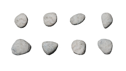 Top View 3D stone isolated on PNGs transparent background , Use for visualization in architectural design or garden decorate	
