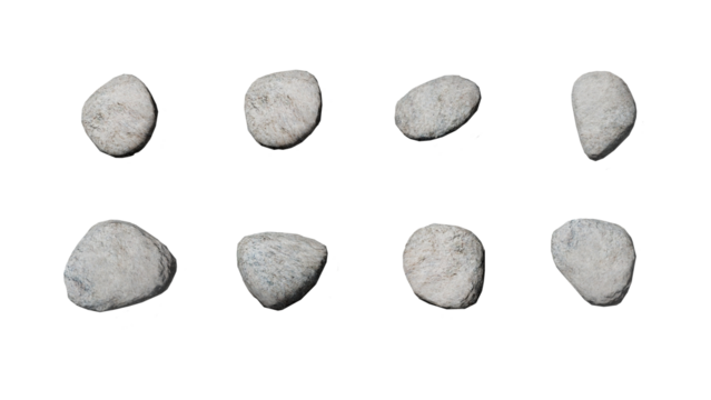 Top View 3D stone isolated on PNGs transparent background , Use for visualization in architectural design or garden decorate	
