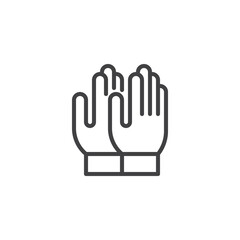 Protective gloves line icon