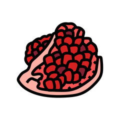 cut pomegranate fruit color icon vector. cut pomegranate fruit sign. isolated symbol illustration