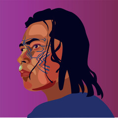 peruvian indigenous man vector illustration art