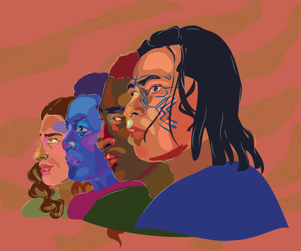 peruvian people vector illustration art