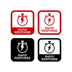 Rapid response badge logo template. Suitable for information - obrazy, fototapety, plakaty