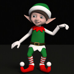 christmas elf on black