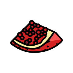 slice cut pomegranate color icon vector. slice cut pomegranate sign. isolated symbol illustration