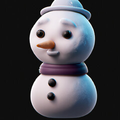 snowman on black background